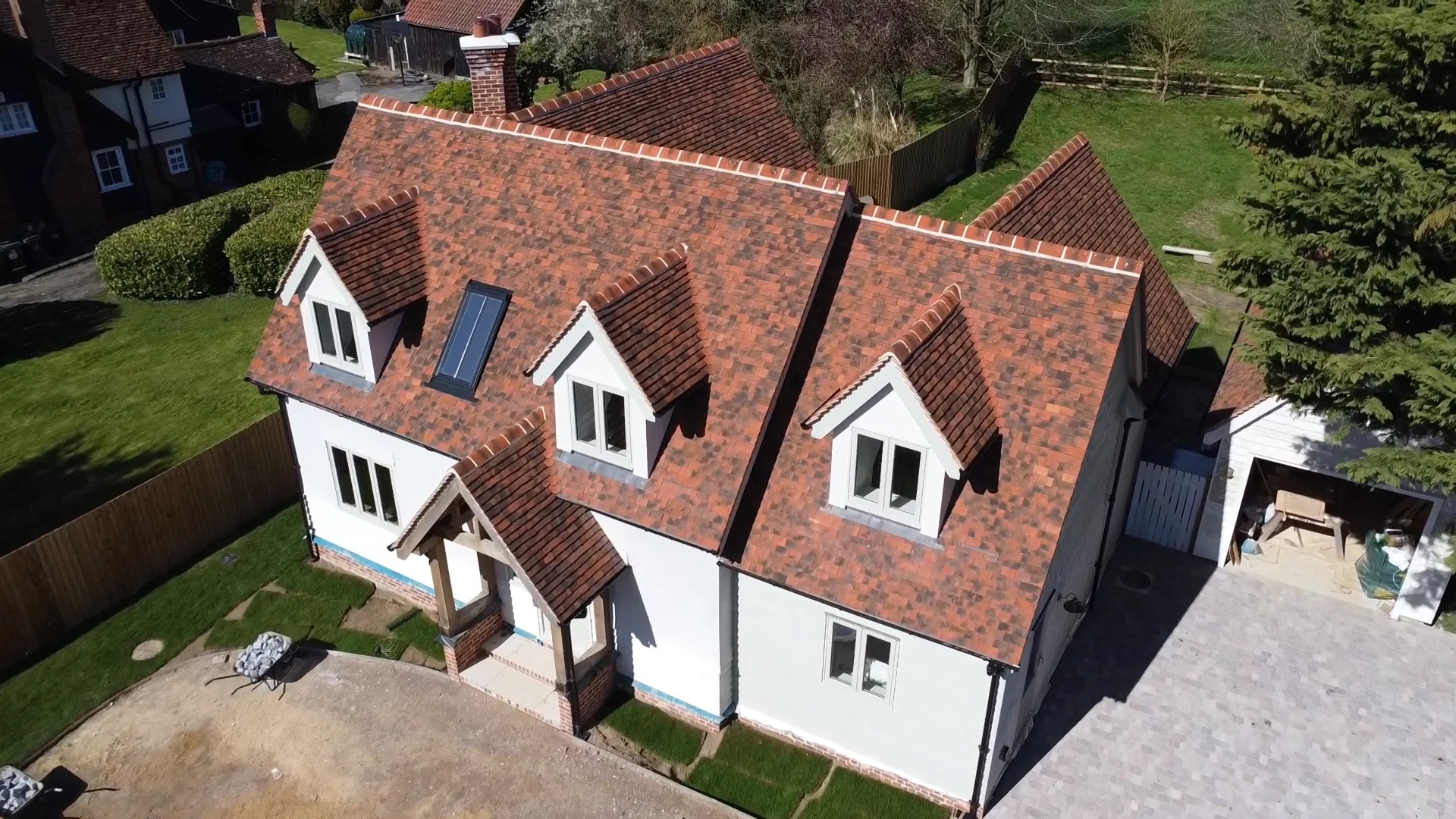 Modern tile roof completion