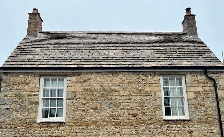 Traditional cottage slate roof